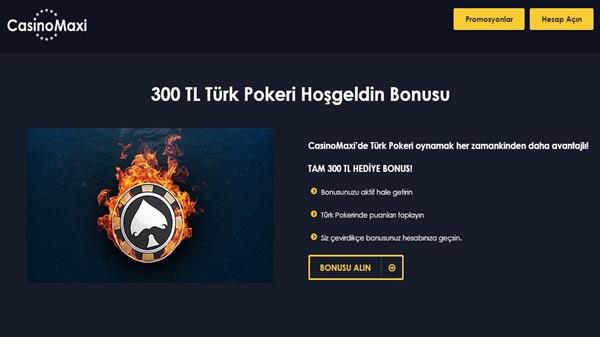 Casinomaxi Türk pokeri bonusu