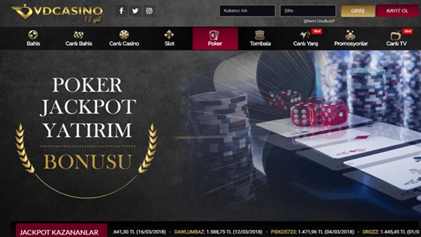 vdcasino poker sayfası